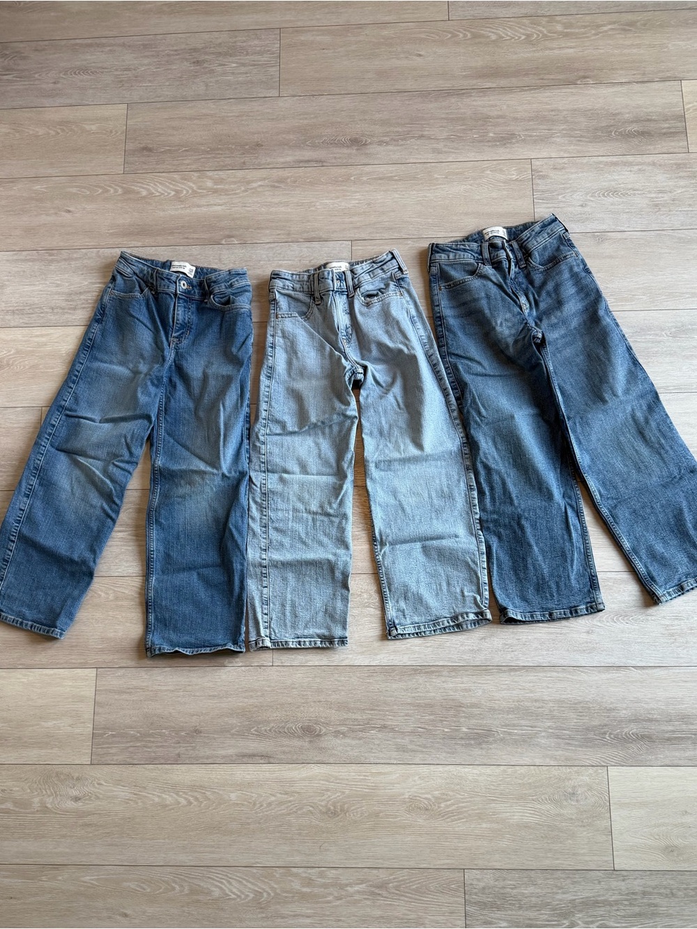 Abercrombie kids high rise wide leg girls jeans bundle size 11/12 short